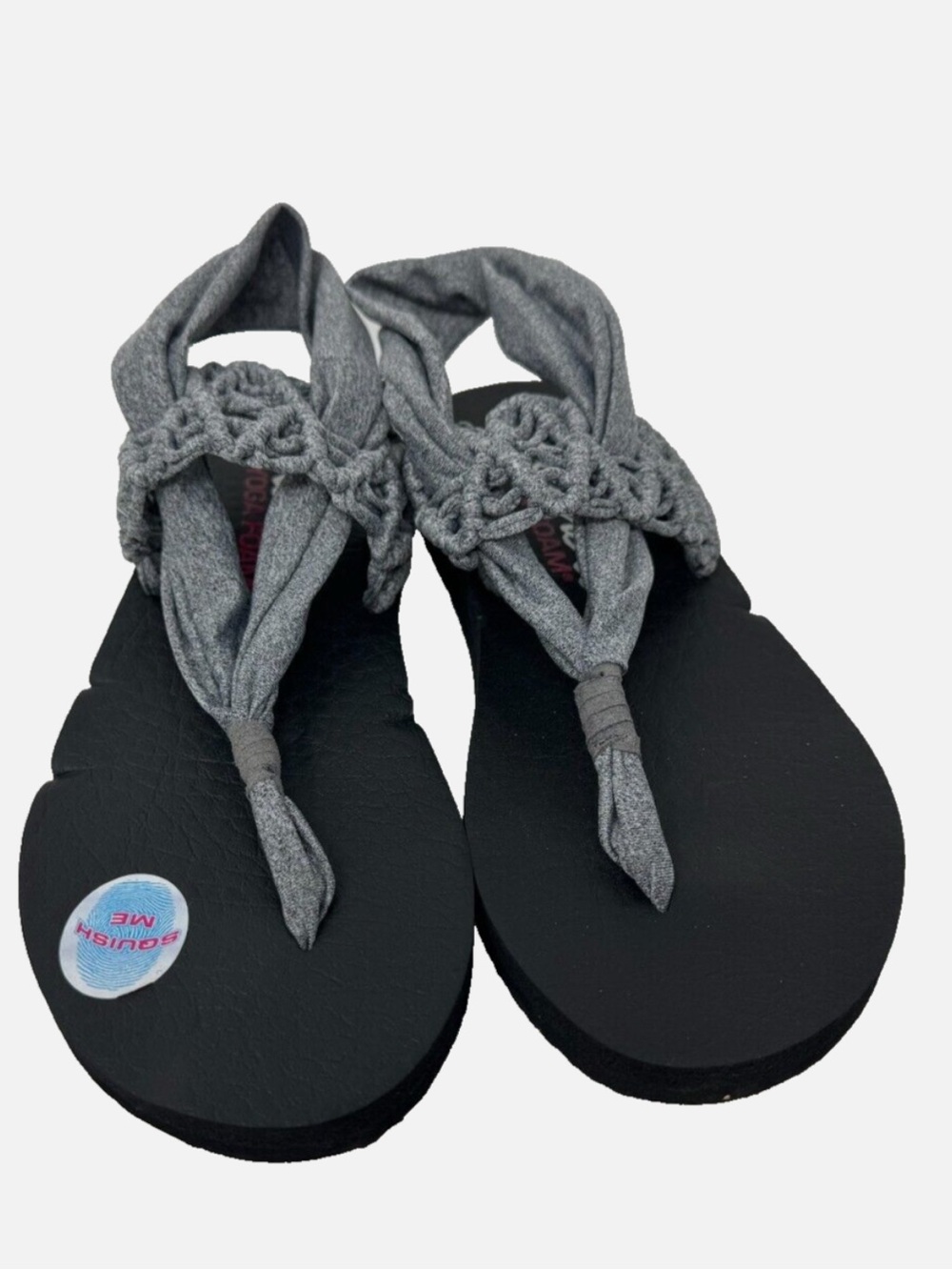 1-pair Skechers Women's Meditation Knotted Studio Sling Sandals Gray/Black